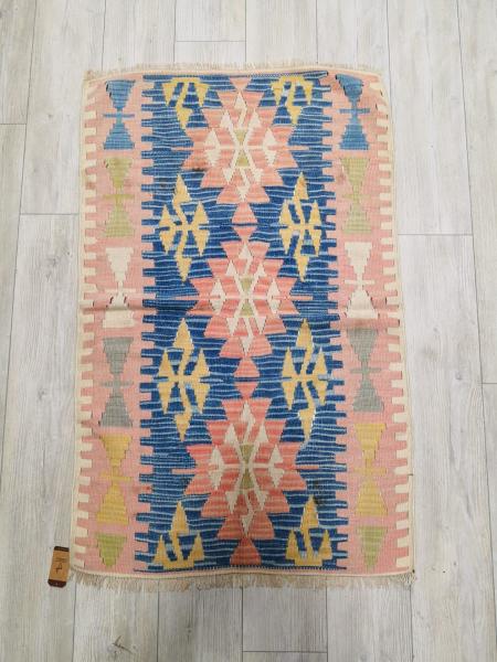 El Dokumasi Anadolu Motif Kök Boya Yün Kilim Aoa Ölçü 77X109Cm