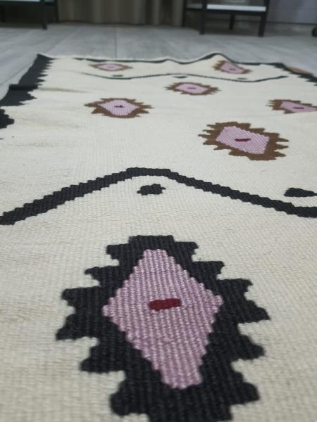 El Dokumasi Anadolu Motif Kök Boya Yün Kilim Aoa Ölçü 62X98Cm