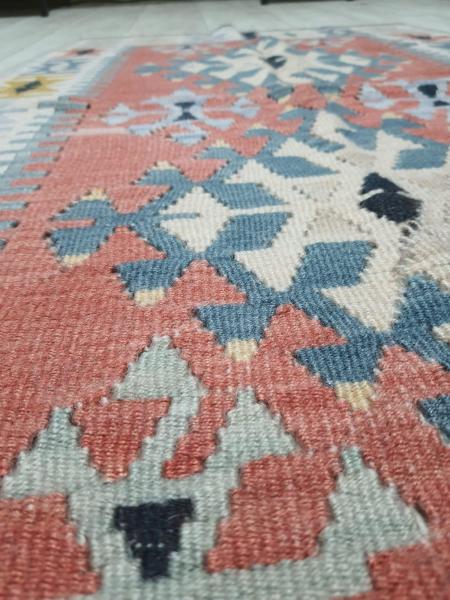 El Dokumasi Anadolu Motif Kök Boya Yün Kilim Aoa Ölçü 82X134Cm