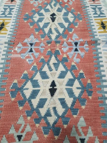 El Dokumasi Anadolu Motif Kök Boya Yün Kilim Aoa Ölçü 82X134Cm