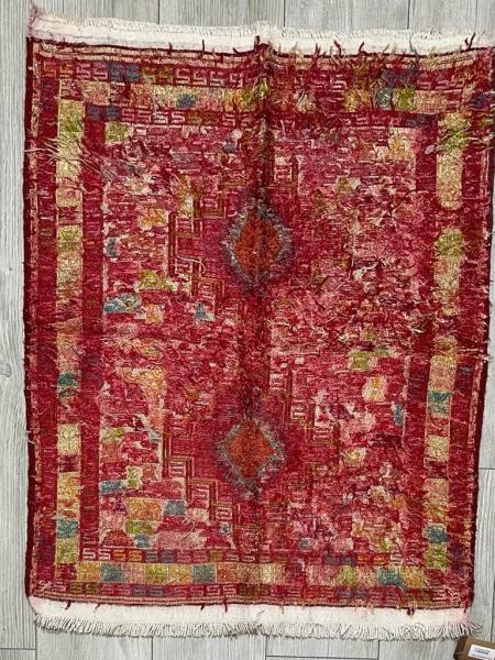 İran El Dokuma İpek Sumak Halı Aoa Ölçü 95X76Cm