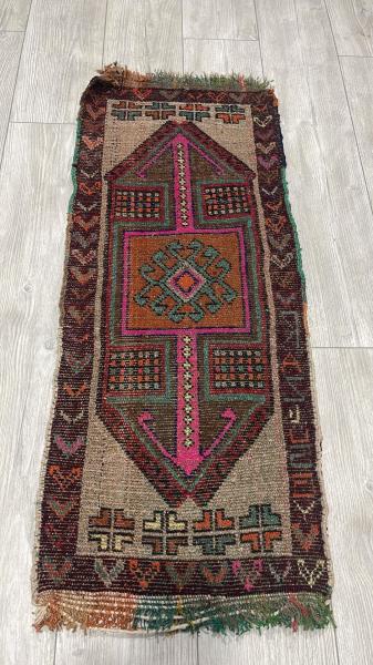 El Dokuma Yastik Boy Halı Aoa Ölçü 110X46Cm