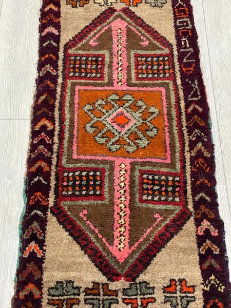 El Dokuma Yastik Boy Halı Aoa Ölçü 110X46Cm