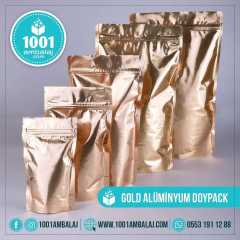 16X27 Cm Gold ( Altın ) 100 Adet Kilitli Doypack Torba 500 Gr /23/