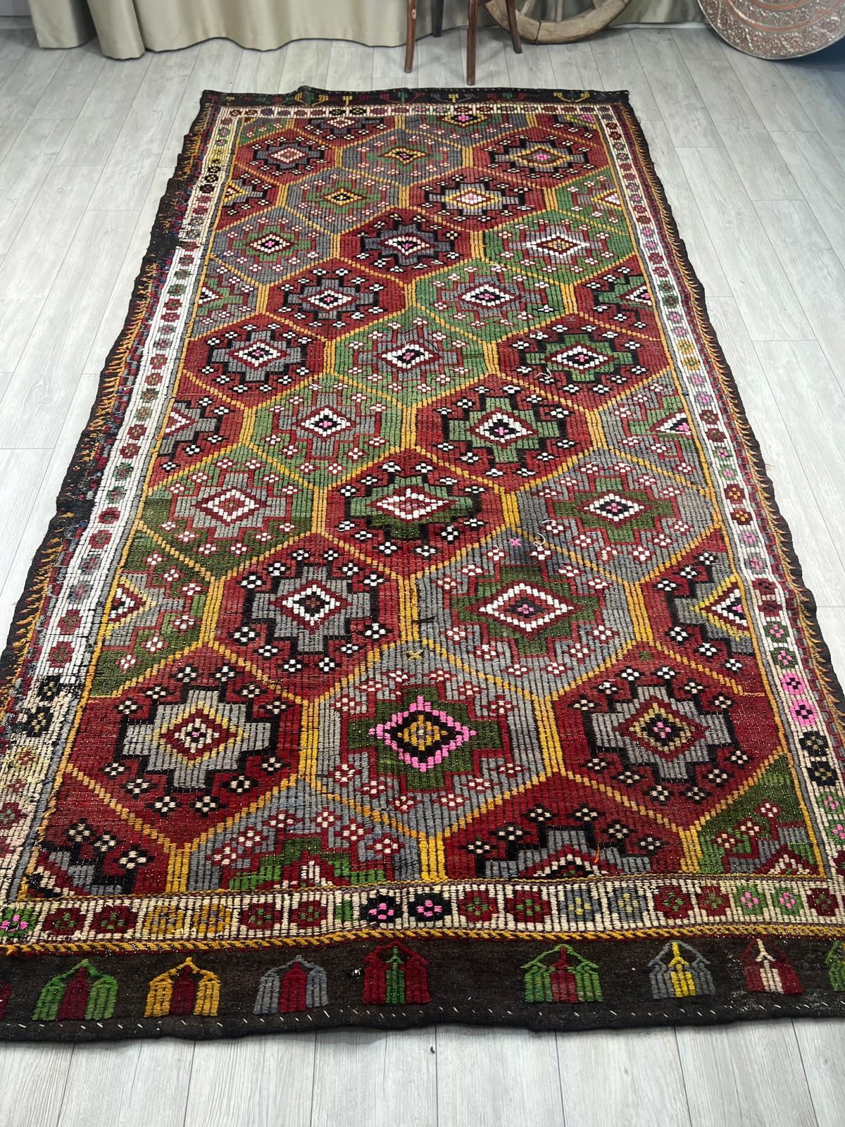El Dokumasi Halı Kilim Yolluk Paspas Ölçü 354X180 Cm