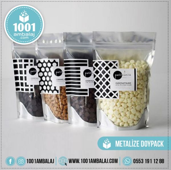 18X29 Cm Şeffaf Metalize Renk Doypack Torba /59/