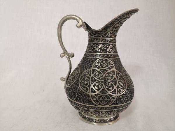 Muhteşem İşlemeli Bakır Sürahi Aoa Ölçü 15X15Cm 24Cm Yüksekliği