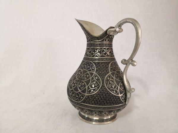 Muhteşem İşlemeli Bakır Sürahi Aoa Ölçü 15X15Cm 24Cm Yüksekliği