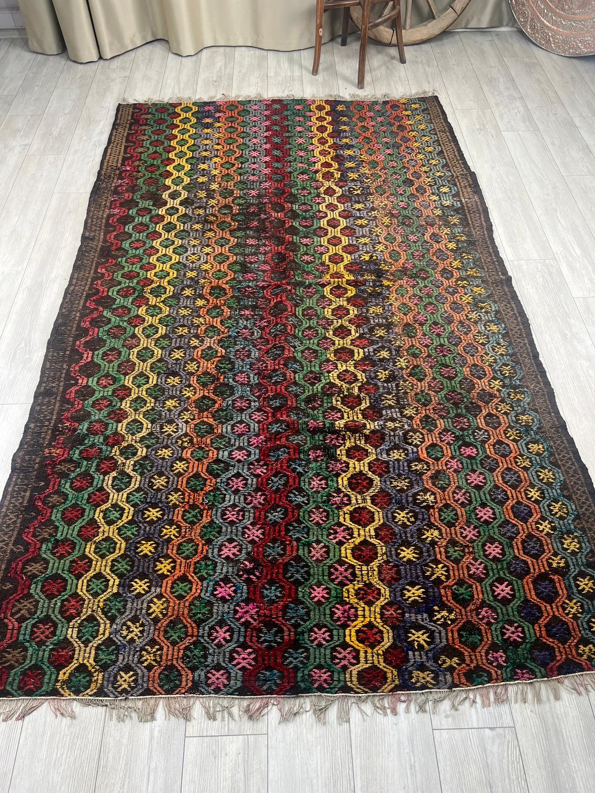 El Dokumasi Halı Kilim Yolluk Paspas Ölçü 295X182 Cm