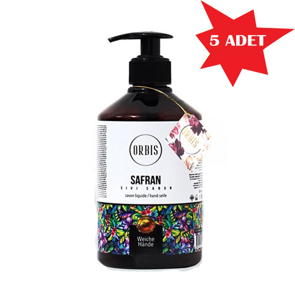Sivi El Sabun 500 Ml Safran Orbis 5 Adet