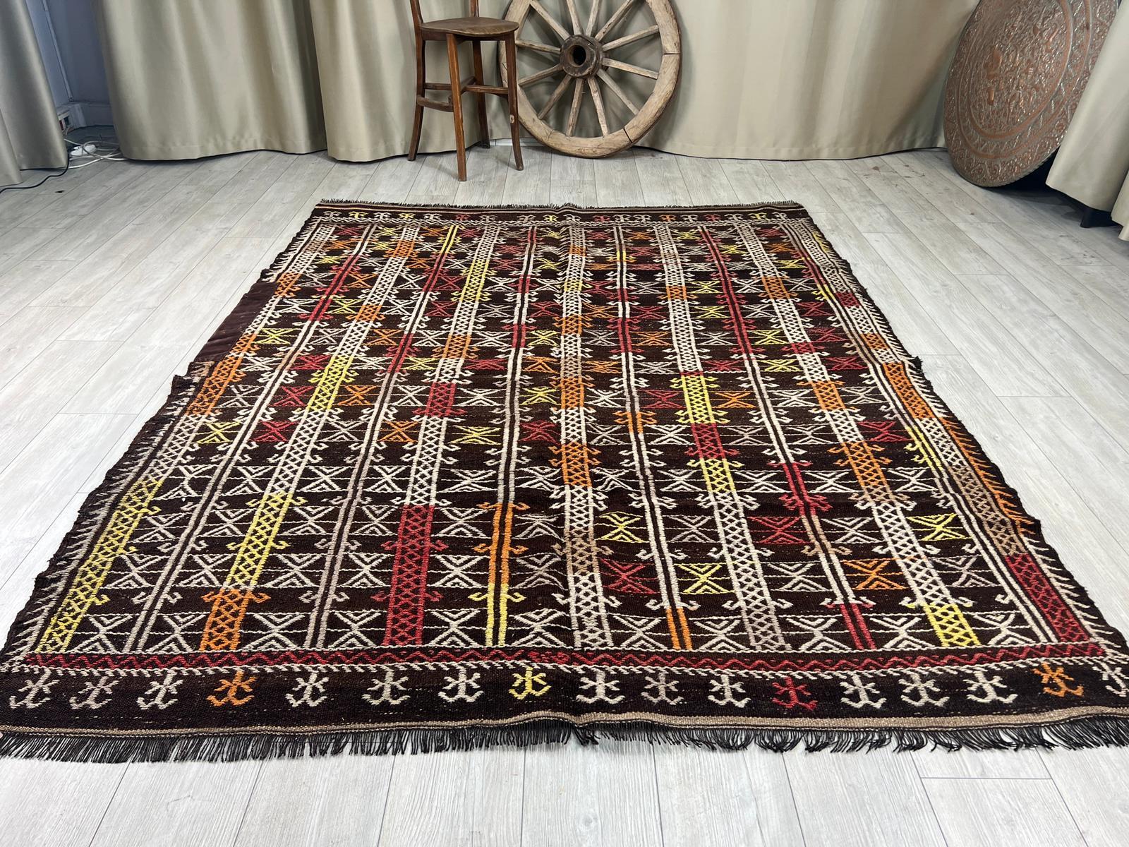 El Dokumasi Halı Kilim Yolluk Paspas Ölçü 254X195,5 Cm