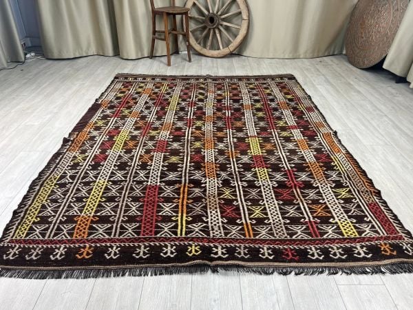 El Dokumasi Halı Kilim Yolluk Paspas Ölçü 254X195,5 Cm