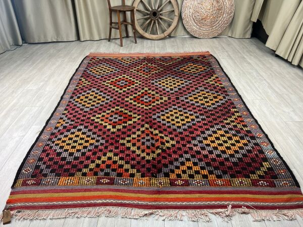 El Dokumasi Halı Kilim Yolluk Paspas Ölçü 277X196 Cm