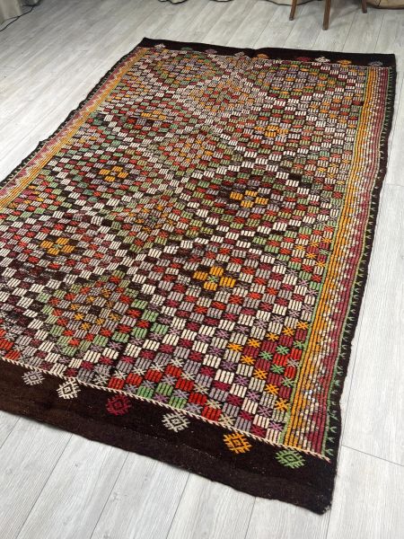 El Dokumasi Halı Kilim Yolluk Paspas Ölçü 263X184 Cm