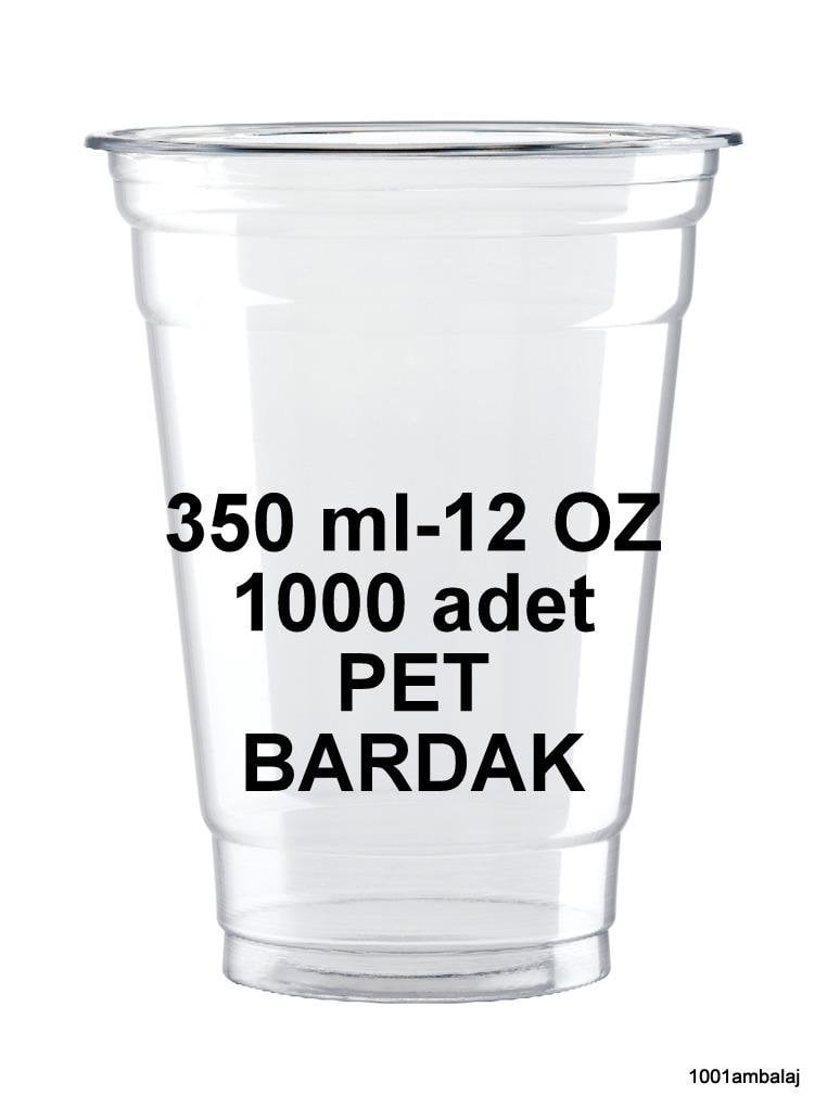 Plastik Bardak 350 Ml 12 Oz 1 Koli 1000 Adet Şeffaf