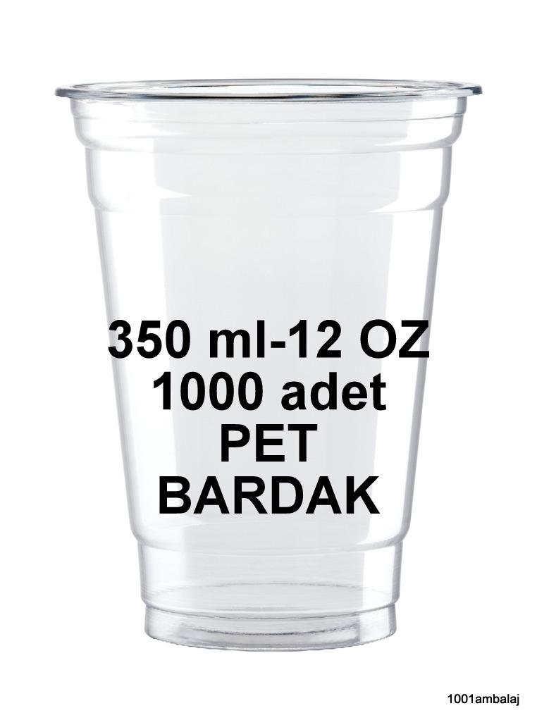 Plastik Bardak 350 Ml 12 Oz 1 Koli 1000 Adet Şeffaf