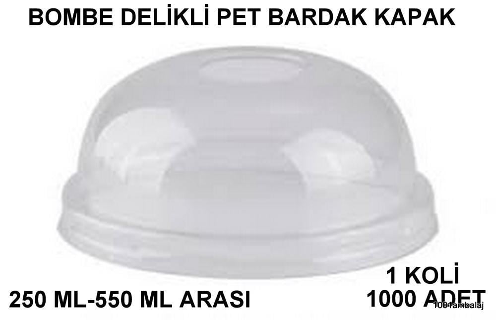 Bardak Kapağı Bombe Delikli Plastik Şeffaf 8 Oz - 18 Oz Arasi / 95 Çap / 1 Koli 1000 Adet