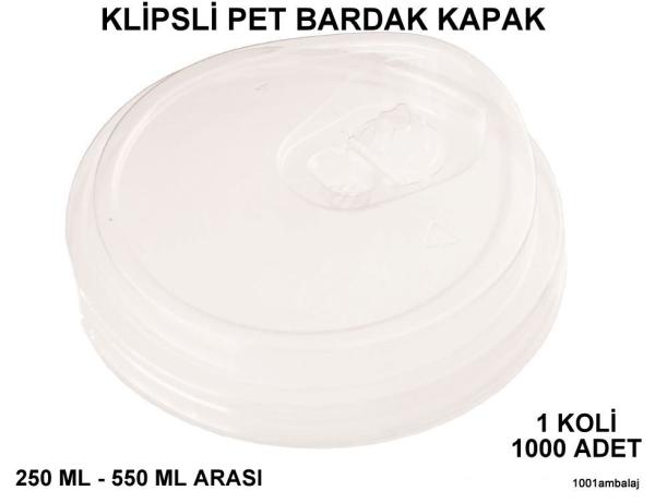 Bardak Kapağı Düz Klipsli Plastik Şeffaf 8 Oz - 18 Oz Arasi / 95 Çap / 1 Koli 1000 Adet
