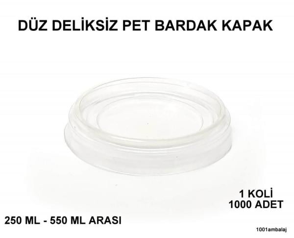 Bardak Kapağı Düz Deliksiz Plastik Şeffaf 8 Oz - 18 Oz Arasi /95 Çap / 1 Koli 1000 Adet
