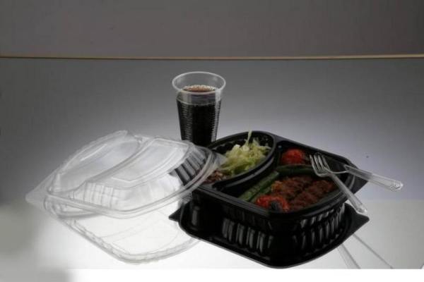 Mikrodalga kabı 2 Bölmeli Yemek kabı Mikrodalga Takim 50 Adet
