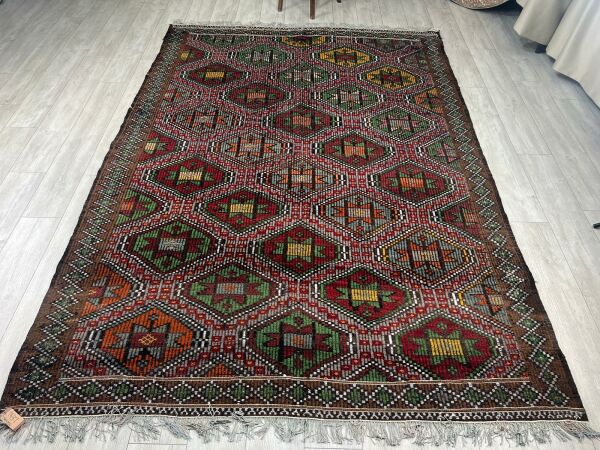 El Dokumasi Halı Kilim Yolluk Paspas Ölçü 296X210 Cm