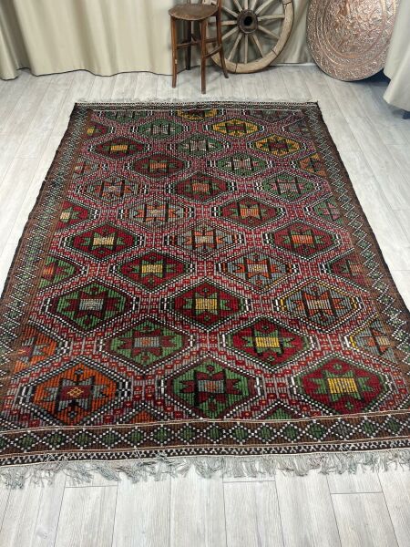 El Dokumasi Halı Kilim Yolluk Paspas Ölçü 296X210 Cm