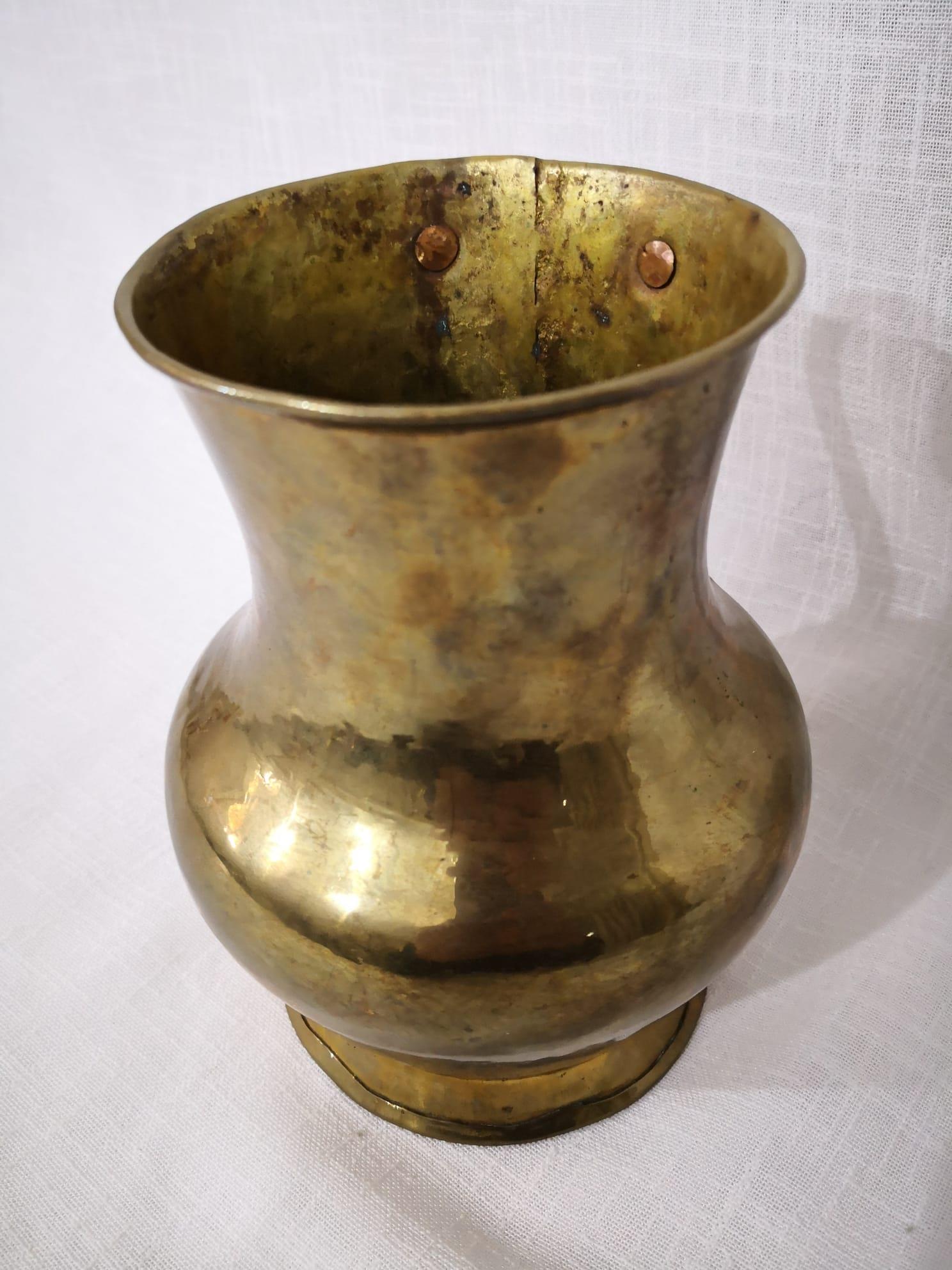 Bakır Üzeri Pirinç Kaplama Maşrafa Aoa Ölçü 13X15 Cm 17Cm Yüksekliği