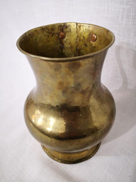 Bakır Üzeri Pirinç Kaplama Maşrafa Aoa Ölçü 13X15 Cm 17Cm Yüksekliği