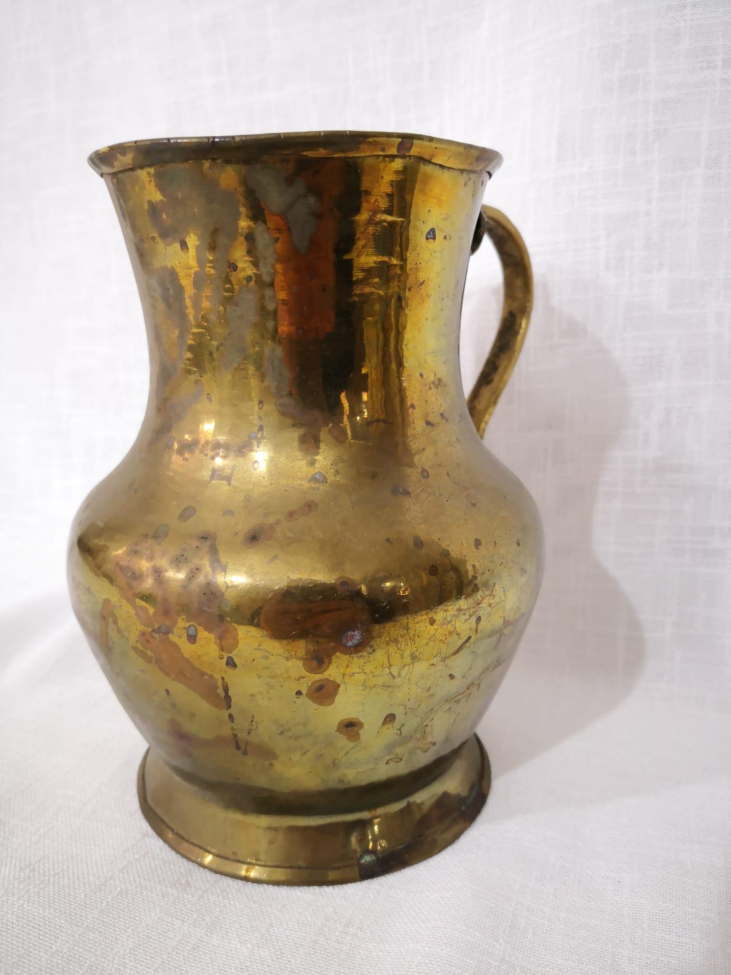 Bakır Üzeri Pirinç Kaplama Maşrafa Aoa Ölçü 13X15Cm 17Cm Yüksekliği