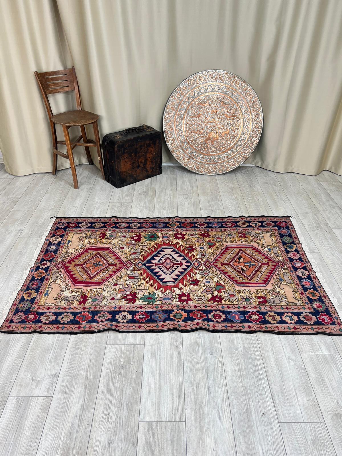 El Dokumasi Halı Kilim Yolluk Paspas Ölçü 194X119 Cm