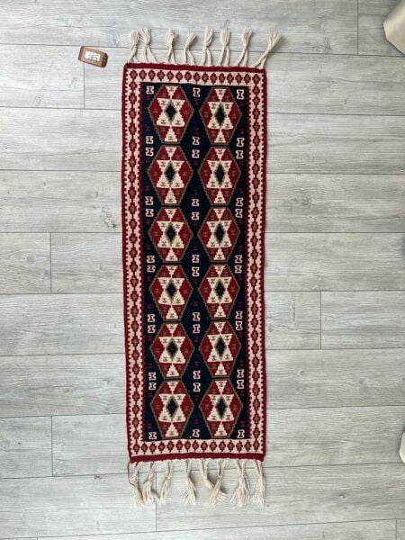 El Dokumasi Halı Kilim Yolluk Paspas Ölçü 129X47 Cm