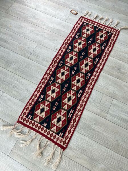El Dokumasi Halı Kilim Yolluk Paspas Ölçü 129X47 Cm