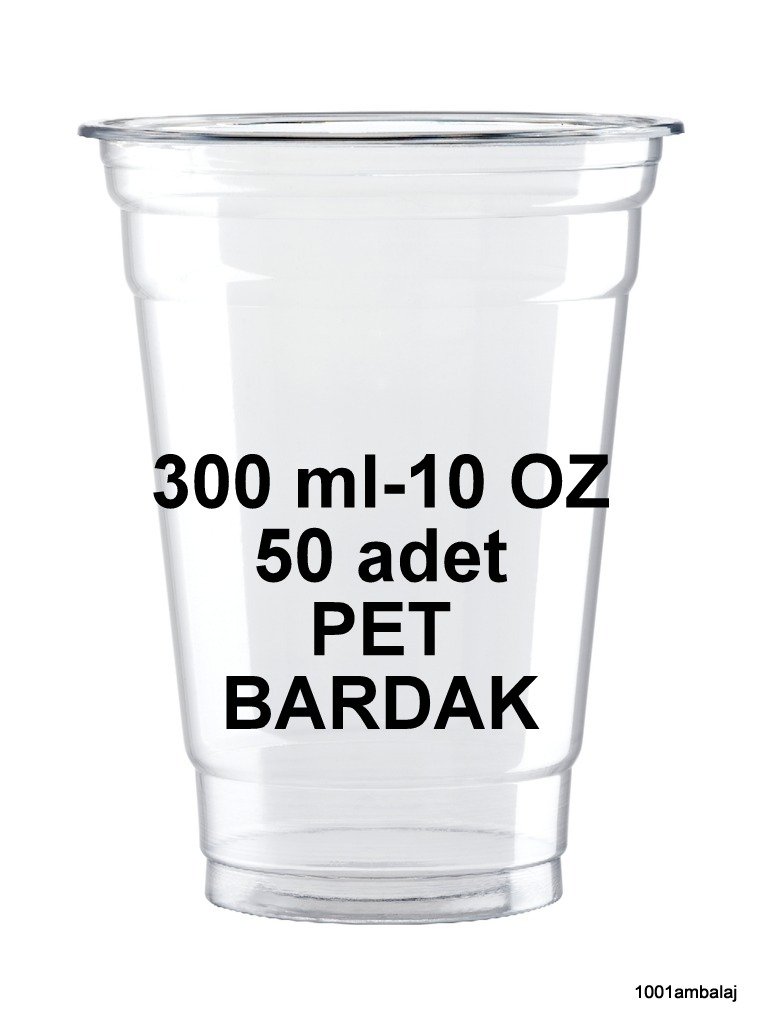 Plastik Bardak 300 Ml 10 Oz 50 Adet Şeffaf