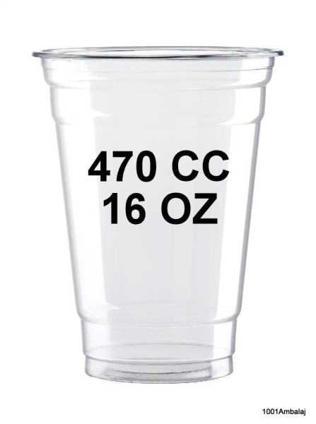 Plastik Bardak 470 Ml 16 Oz 50 Adet Şeffaf