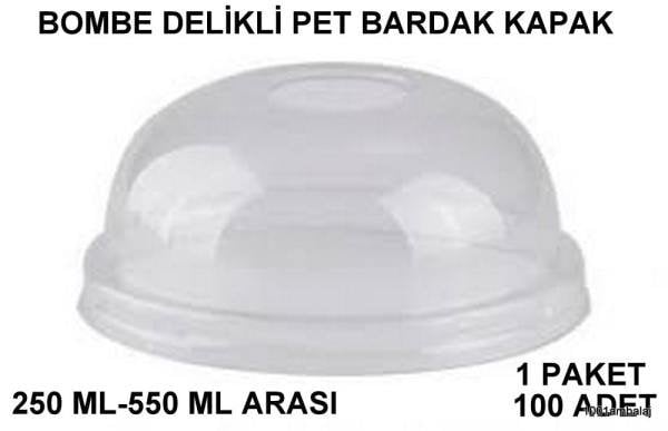 Bardak Kapağı Bombe Delikli Plastik Şeffaf 8 Oz - 18 Oz Arasi / 95 Çap / 100 Adet