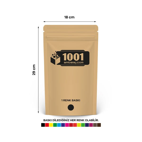 18X29 Cm Kraft Renk Doypack Torba /34/