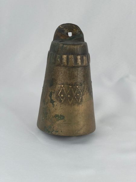 Nostaljik Antika Çan Ölçü 18 Cm  H 19 Cm Sap Dahil