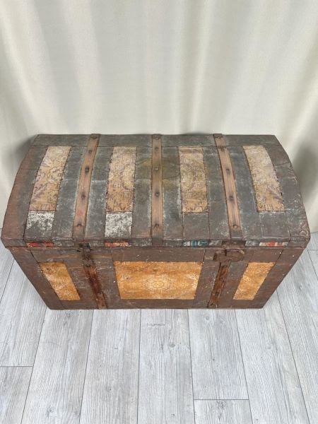 Eski Antika Sandık Ölçü 90X48 Cm H 57 Cm