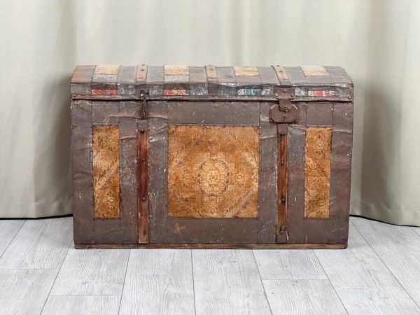 Eski Antika Sandık Ölçü 90X48 Cm H 57 Cm