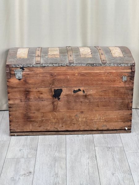 Eski Antika Sandık Ölçü 90X48 Cm H 57 Cm