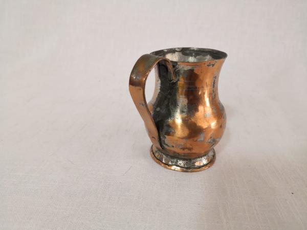 Eskilerden Bakır Kulplu Maşrapa Aoa Ölçü 9X7Cm 9Cm Yüksekliği