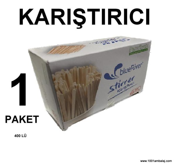 Tahta Çay Kariştirici Ahşap Çay Kariştiricisi kağıtsiz Blue River Parafinsiz 400 Lü 1 Paket