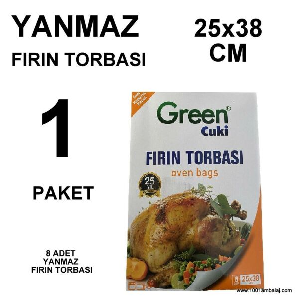 Yanmaz Fırın Torbası Green Marka (1 Paket 8 Adet Poşet)