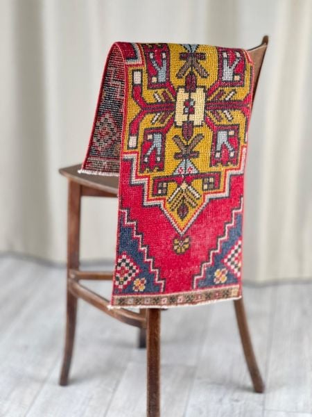El Dokumasi Halı Kilim Yolluk Paspas Ölçü 93X32 Cm