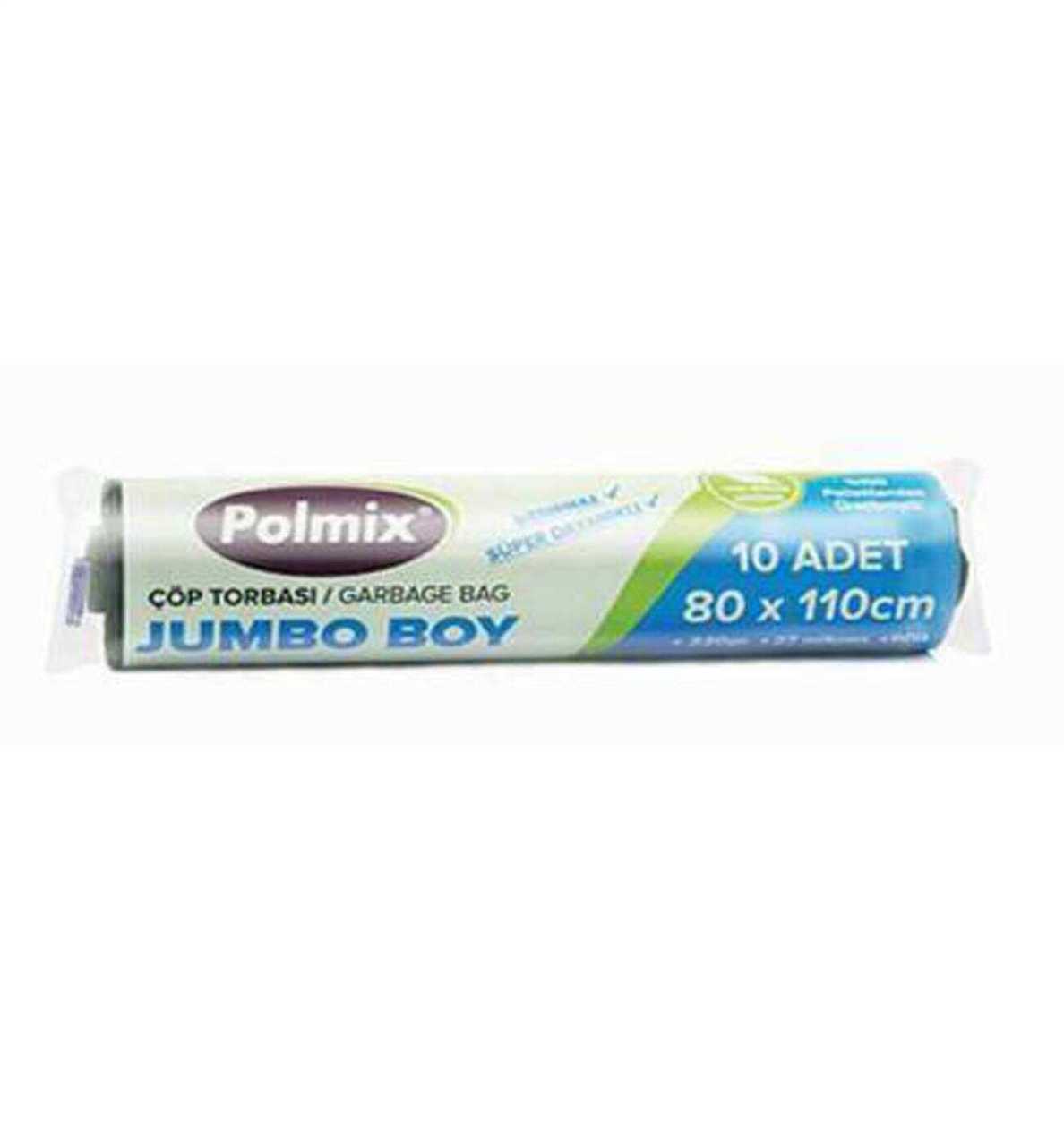 Çöp Torbası Polmix Jumbo Boy 220 Gram 80X110 Siyah 1 Paket