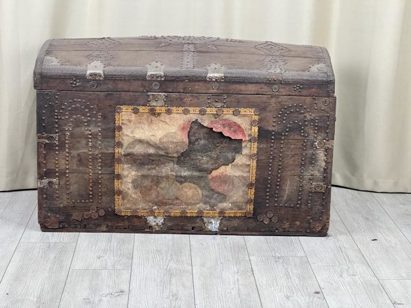 Eski Antika Sandık Ölçü 105X56,5 Cm H 65 Cm