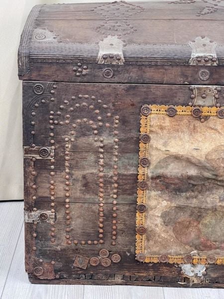 Eski Antika Sandık Ölçü 105X56,5 Cm H 65 Cm