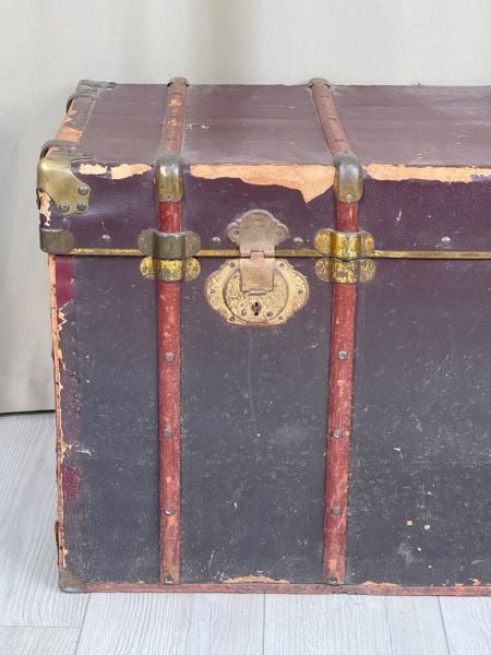 Eski Antika Sandık Ölçü 100X51 Cm H 50,5 Cm