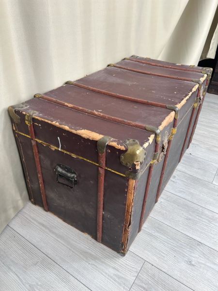 Eski Antika Sandık Ölçü 100X51 Cm H 50,5 Cm