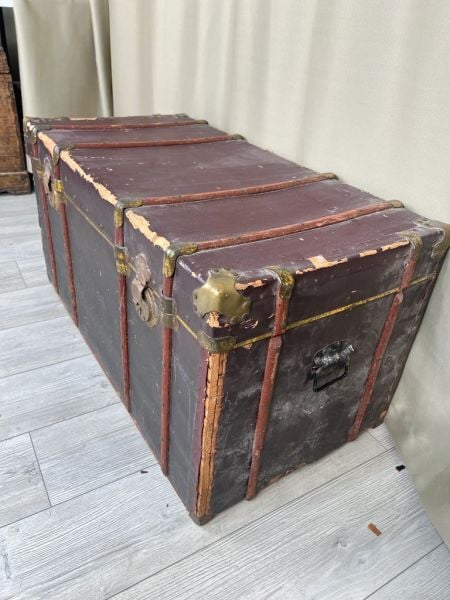 Eski Antika Sandık Ölçü 100X51 Cm H 50,5 Cm